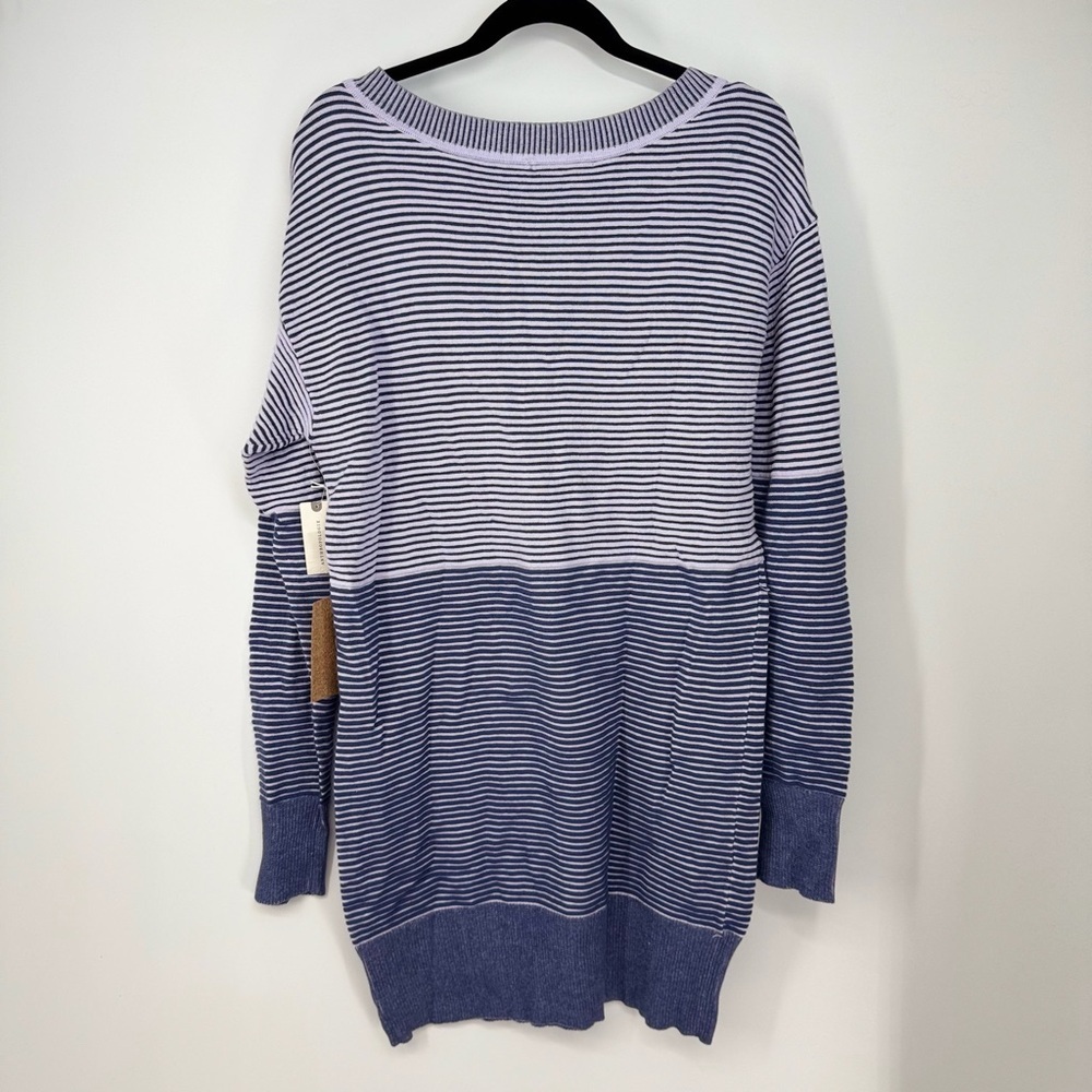 Daily Practice Anthro Striped Long Sleeve Full Length Oversized Throw On Tunic - Picture 1 of 4